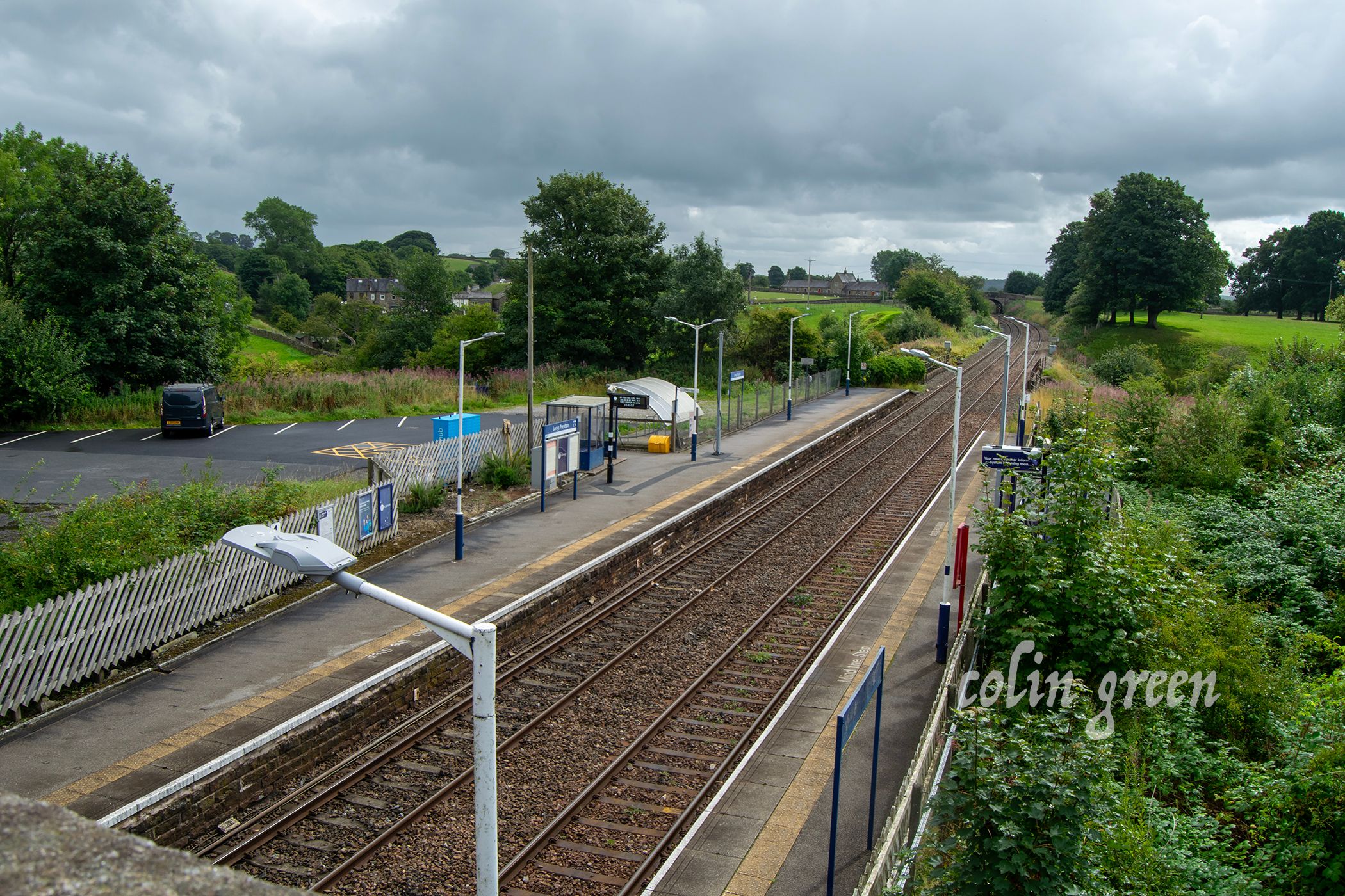 Picture looking down on to Long Preston Railway Station