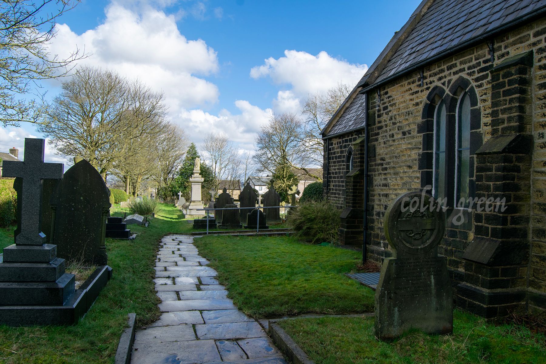 A path leading past the western side of St Luke's Church, Norland.