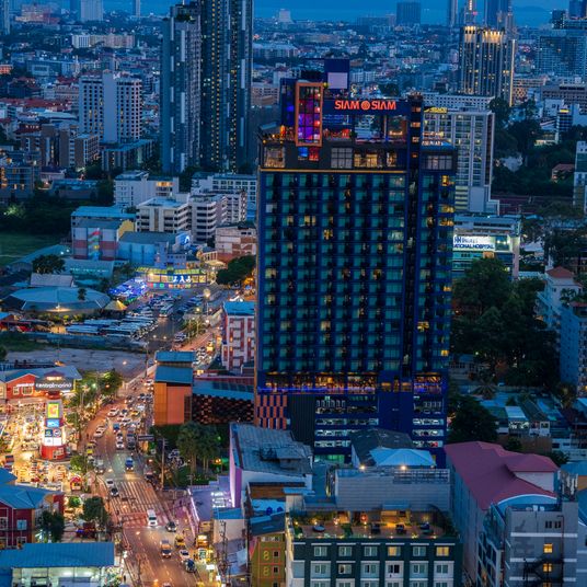 View the City and Buildings of Pattaya District Chonburi in Thailand Asia