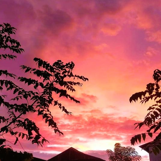 Twilight Blaze: A Village Sunset