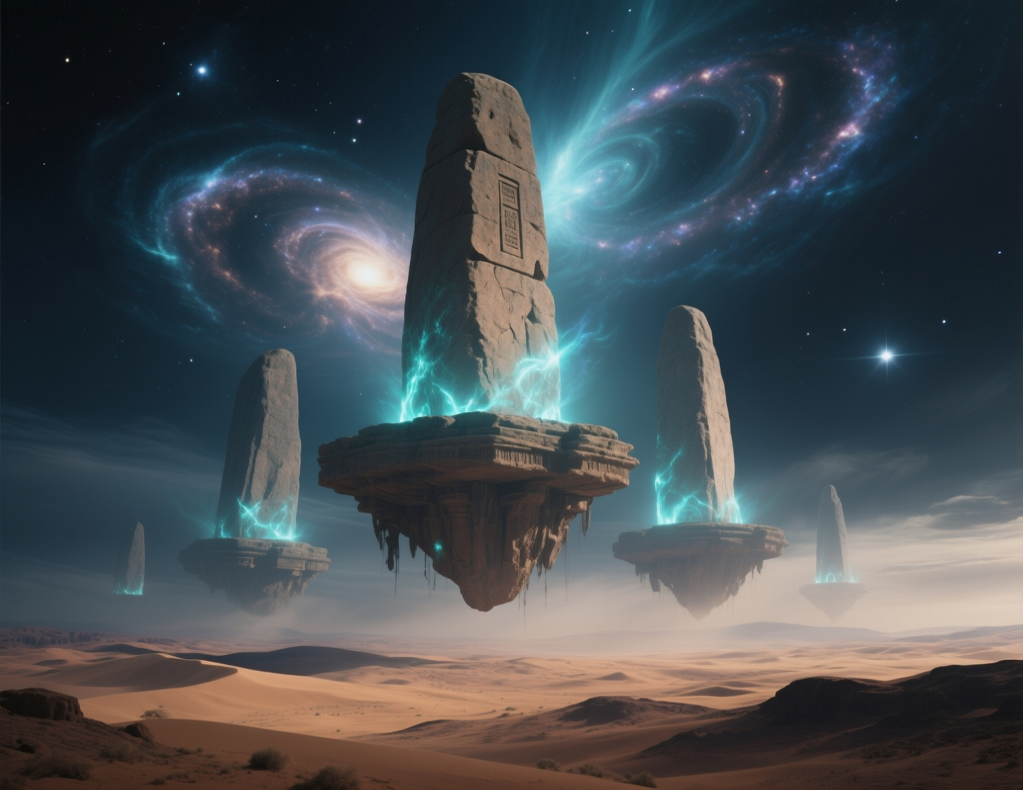 Floating Monoliths 🌌 Cosmic Desert Guardians by KevCapture | Clickasnap