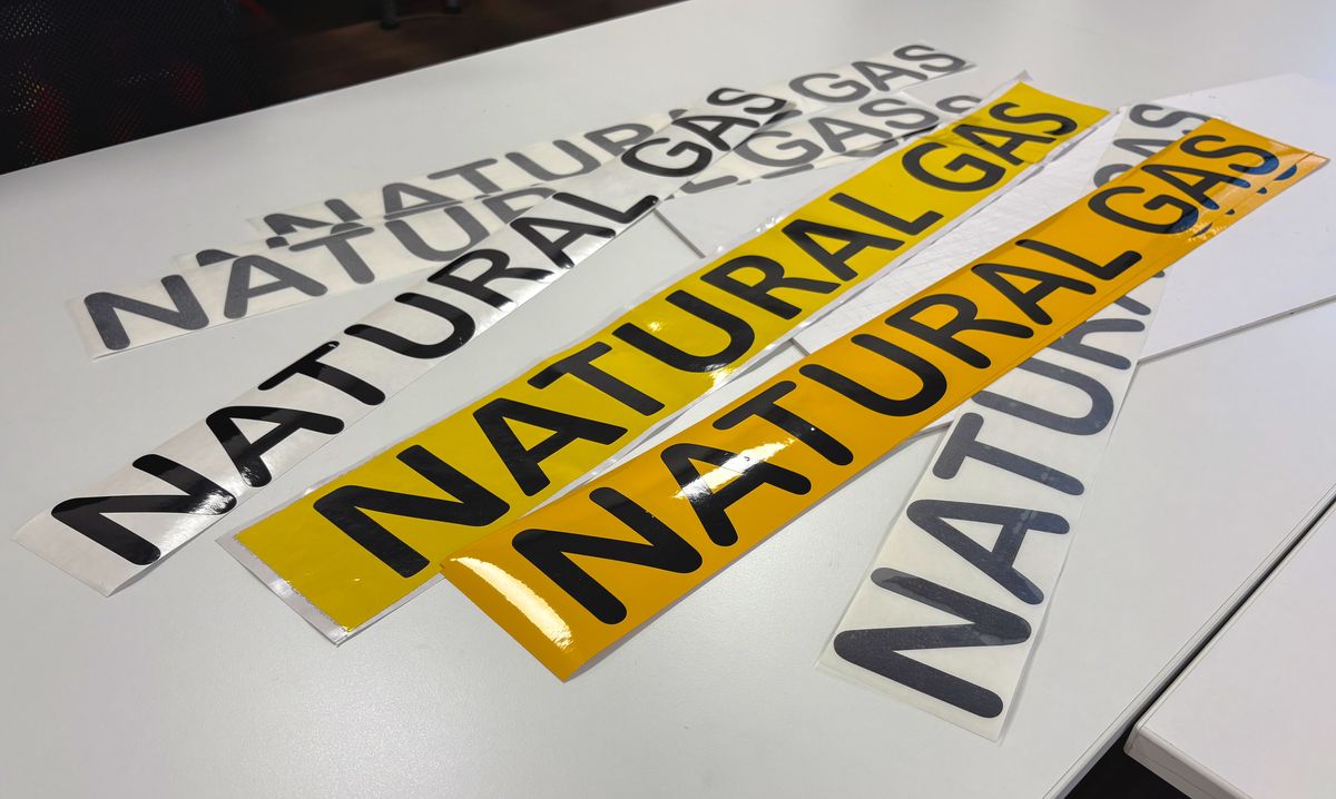 Set of printed stickers with text NATURAL GAS by viton4ik | Clickasnap